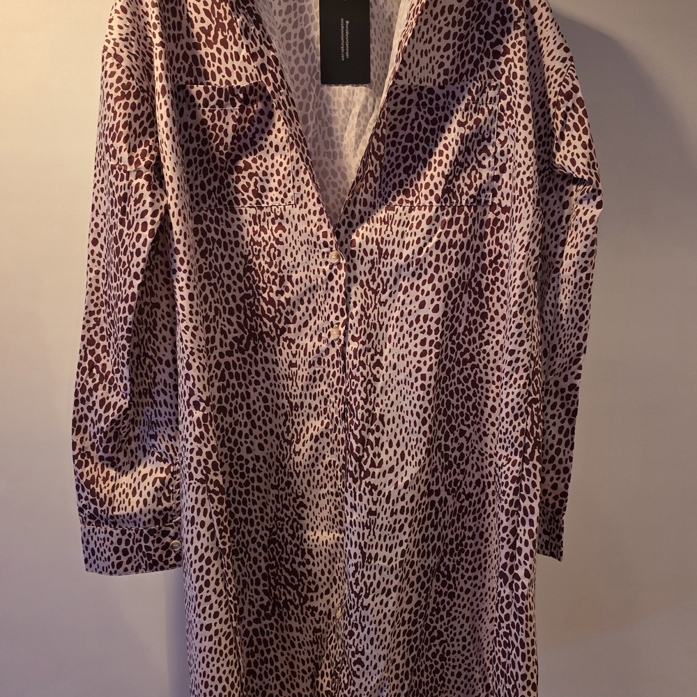 Leopard Print Long Sleeve Coat
